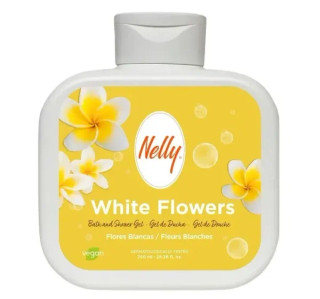 شامپو ژل حمام گل سفید نلی Nelly مدل White Flowers | حجم 750 میلیلیتر