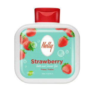 شاور ژل حمام و دوش توت فرنگی نلی مدل Strawberry | حجم 750 میلیلیتر